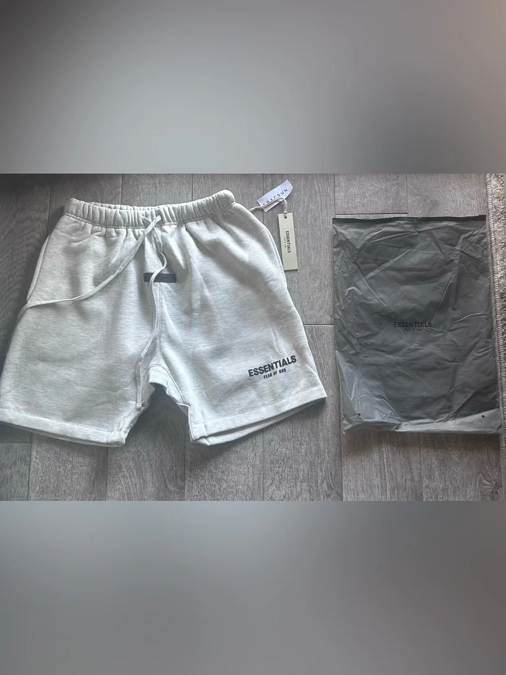 Fear of God Essentials Men’s Light Gray Fleece Shorts